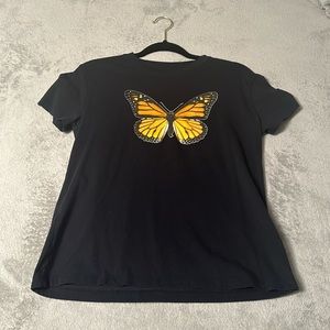 Black Butterfly graphic shirt